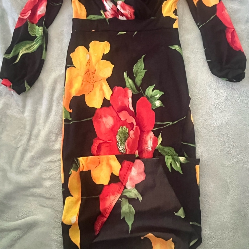 Fashion Nova Black and Red Sheath Dress Off the Shoulder Sleeveless for Cocktail